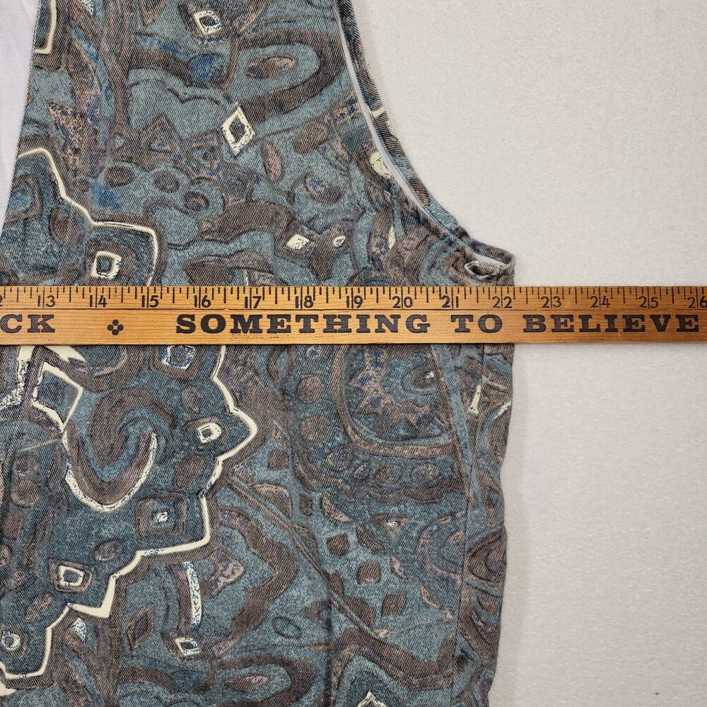 Vintage Chicos Vest Womens Shirt Sz 2 Large Green Cottagecore Button Up Aztec - Picture 5 of 11